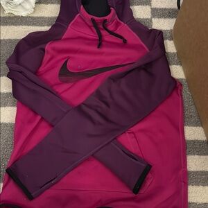 Nike Women's Pink and Purple Hoodie